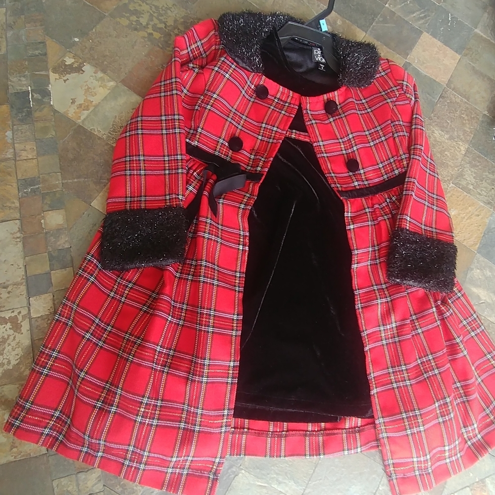 Black Velvet Dress w/ Matching Coat *Size 5